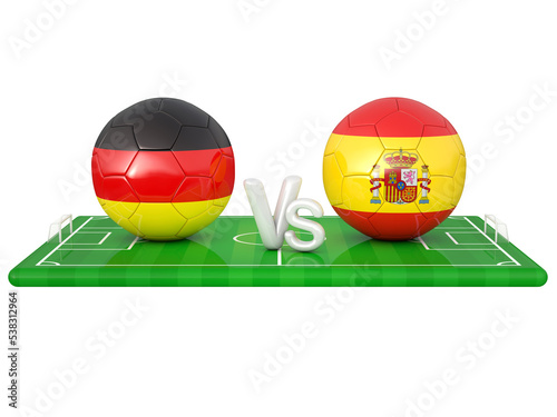 Germany / Spain football game 3d illustration