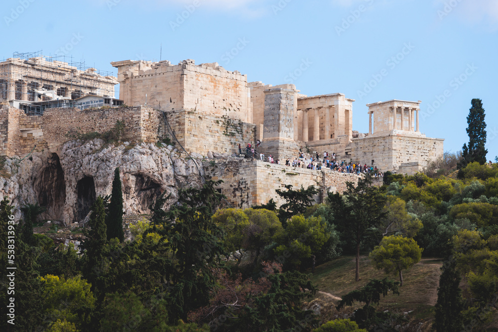 The Parthenon, temple on the Athenian Acropolis, Athens, Attica, Greece, beautiful summer view