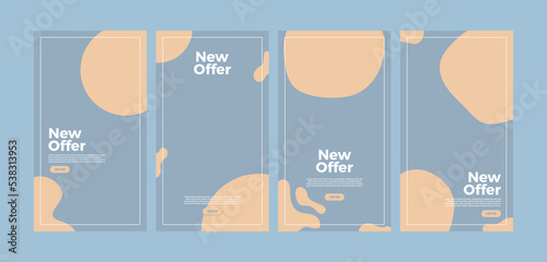 Playful abstract circle social media template background