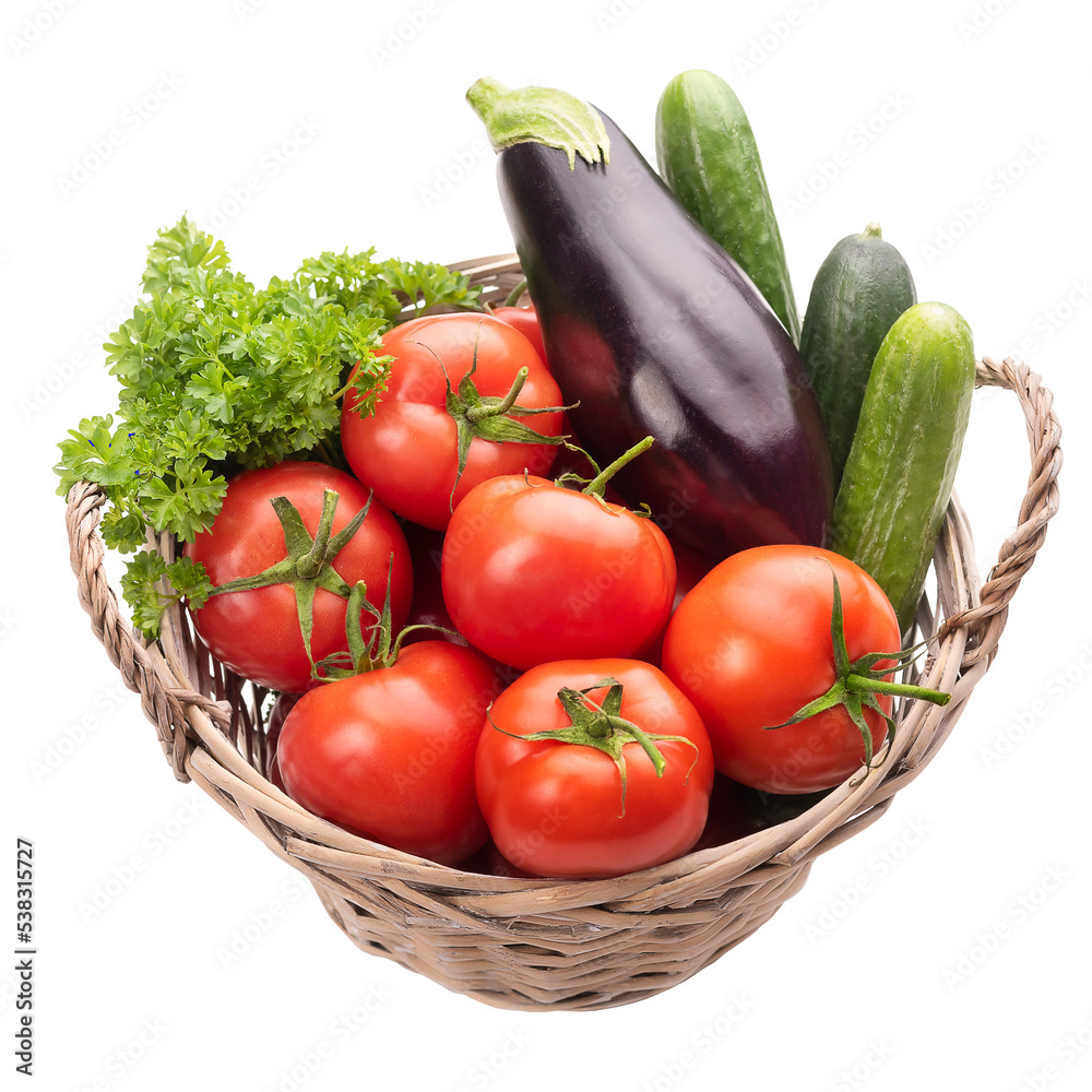 PNG. fresh vegetables in basket