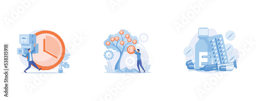 businessmen, online joint meeting, people in white medical mask communicate through social networks online, ban on contact, Doctor's appointment with children, set flat vector modern illustration