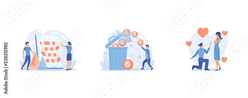 a young man holds out his helping hand to another in a state of depression, real estate investment, virtual business assistant, set flat vector modern illustration