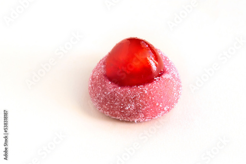 Strawberry panellet,typical treat from Catalonia for All Saints’ Day  or Día de todos los Santos. Texture detail photo