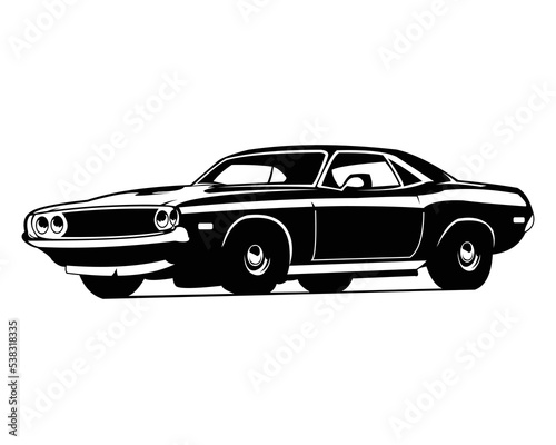 isolated muscle car logo emblem vector illustration