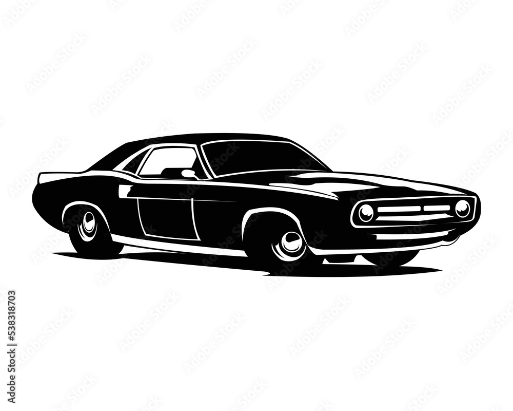 Fototapeta premium black muscle car logo isolated vector