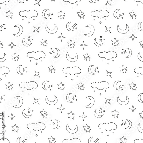Vector seamless pattern on the theme of sleep.