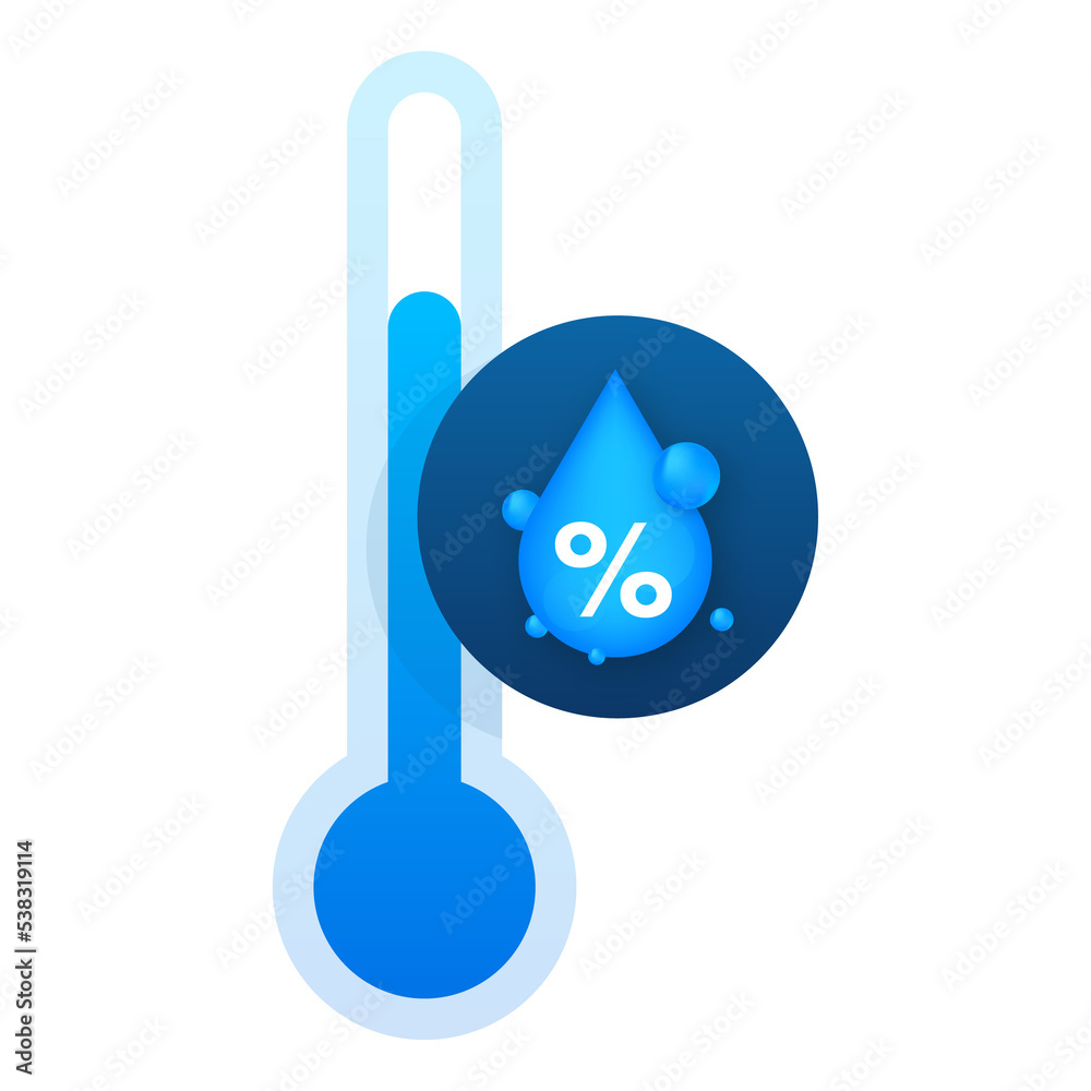 Humidity weather sensor. Water level, rate. Vector stock illustration Humidity weather sensor. Water level, rate. Vector stock illustration