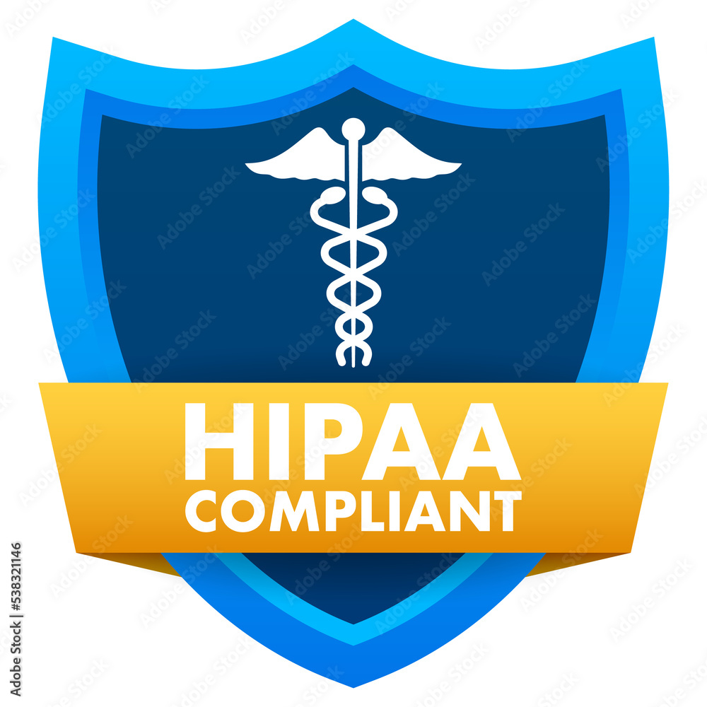 Hipaa compliant. Checkmark icon. Vector design. Logo symbol. Vector