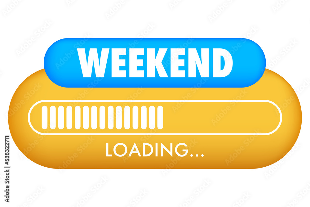 Cartoon weekend loading for print design. Black friday. Holiday ...