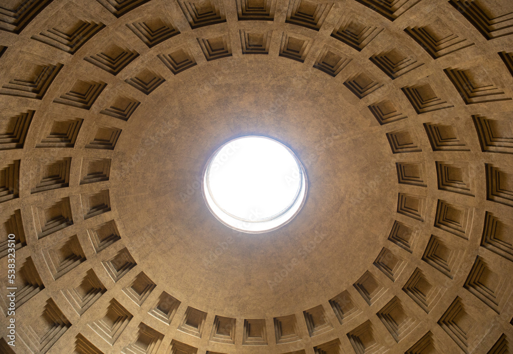 Inside the Pantheon, former Roman Temple, now a church of St. Mary and the Martyrs (Chiesa Santa Maria dei Martiri)