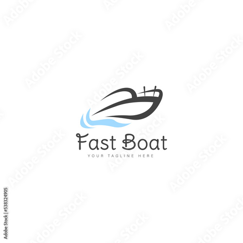 Jet boat logo design icon illustration