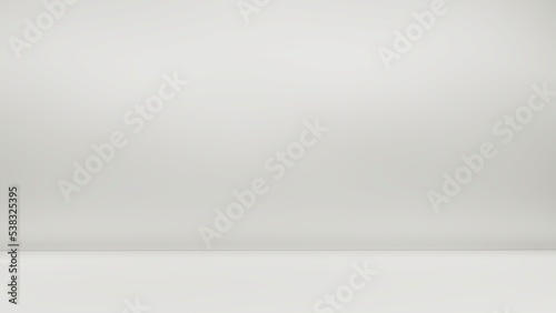 Empty display on white bakcground concept. Blank backdrop. 3D Rendering