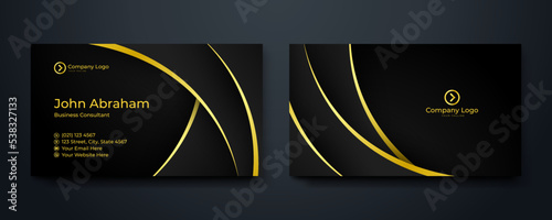 Modern luxury black and gold business card design template. Modern Business Card - Creative and Clean Business Card Template. Luxury business card design template. Vector illustration