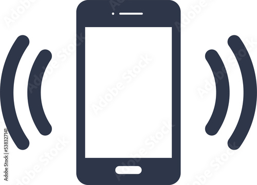 Ringing phone simple icon. Smartphone ringing sign. Smartphone or mobile phone ringing illustration.