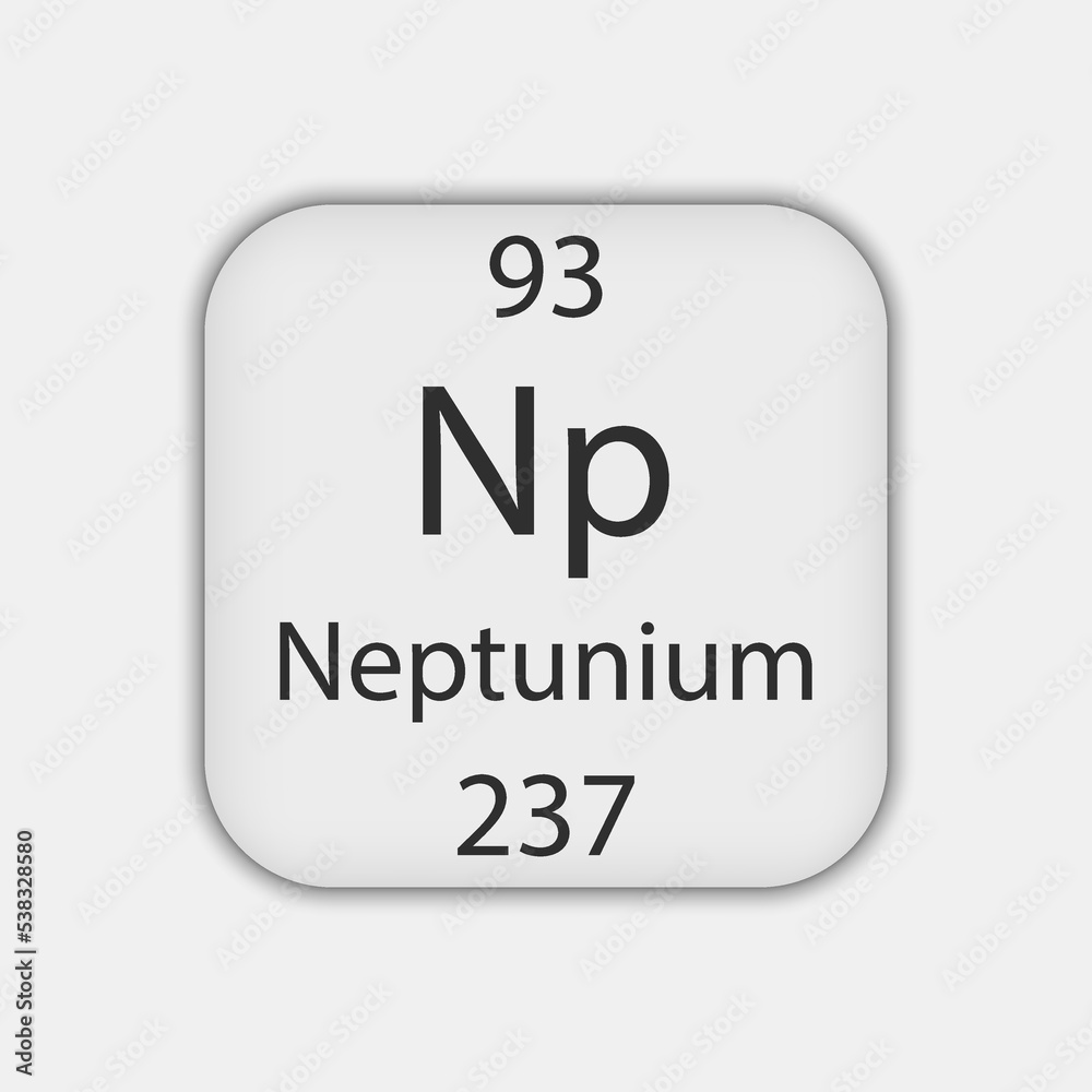 Neptunium symbol. Chemical element of the periodic table. Vector illustration. Neptunium symbol. Chemical element of the periodic table. Vector illustration.