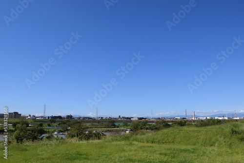 荒川河川敷 彩湖 幸魂大橋方面