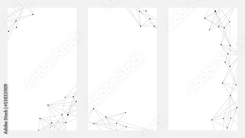 Minimal background design with a black dot connected network. Vector horizontal template for digital lux business banner, invitation, minimal voucher, gift, certificate, and related about background