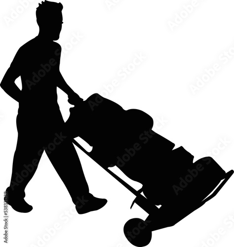 a deliver boy body silhouette vector photo