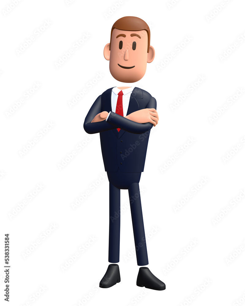 3D cartoon businessman with professional gesture. Businessman 3D character 3D cartoon businessman with professional gesture. Businessman 3D character