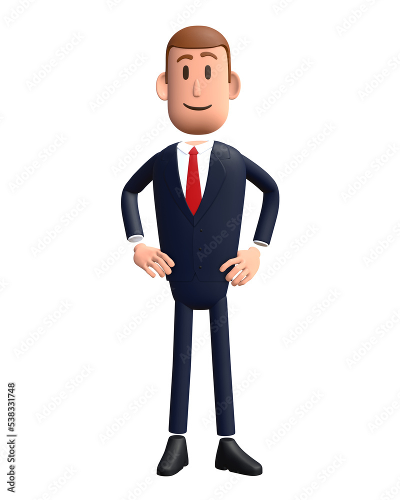 3D cartoon businessman with professional gesture. Businessman 3D character 3D cartoon businessman with professional gesture. Businessman 3D character