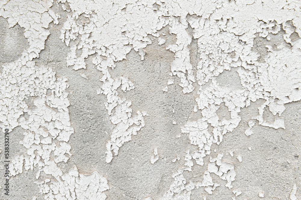 Obraz premium Cement white wall texture cracks. Cracked stone background