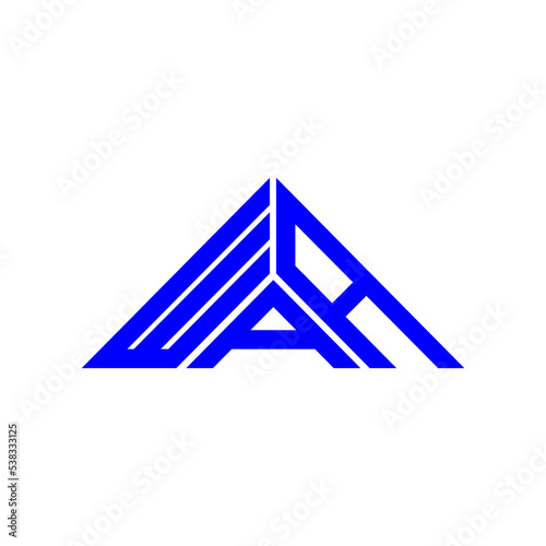 WAA letter logo creative design with vector graphic, WAA simple and modern logo in triangle shape. photo