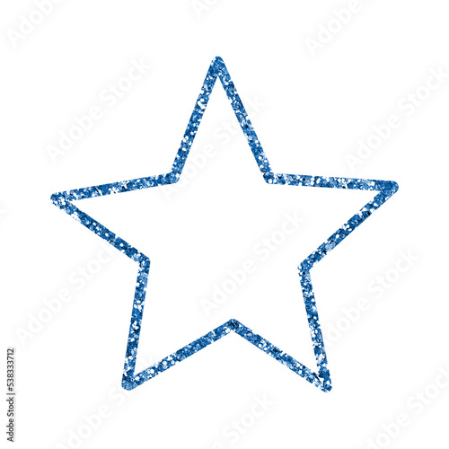 Blue Star Glitter Outlined