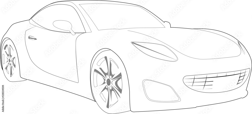 Draw a cool sports car running on the piano keys