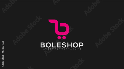 trolley letter B logo design vector Illustration
