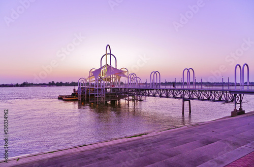 View of the Mississippi River in Baton Rouge, Louisiana, USA.