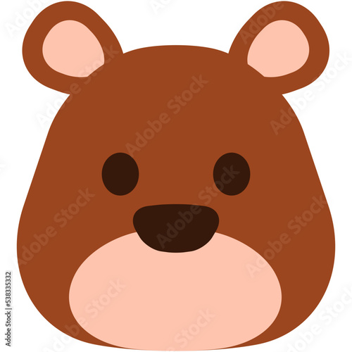 Flatbear emoji. Cute teddy bear face