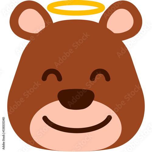Holy bear emoji. Cute teddy bear face