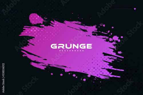 Abstract Purple Grunge Background with Halftone Style. Brush Stroke Illustration for Banner  Poster  or Sports. Scratch and Texture Elements For Design