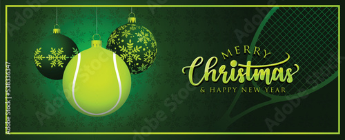 Tennis Balls Christmas Greeting card - Merry Christmas and happy new 