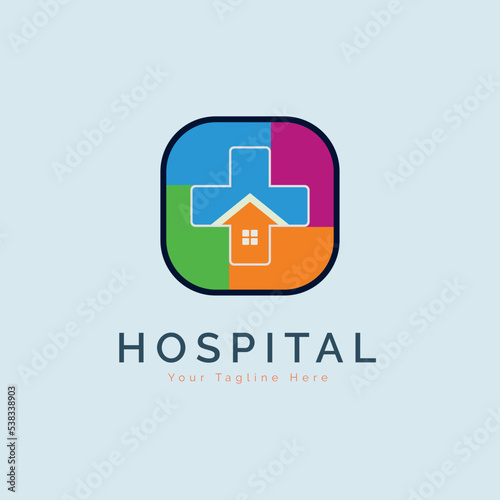 Hospital cross medical logo template design for brand or company and other