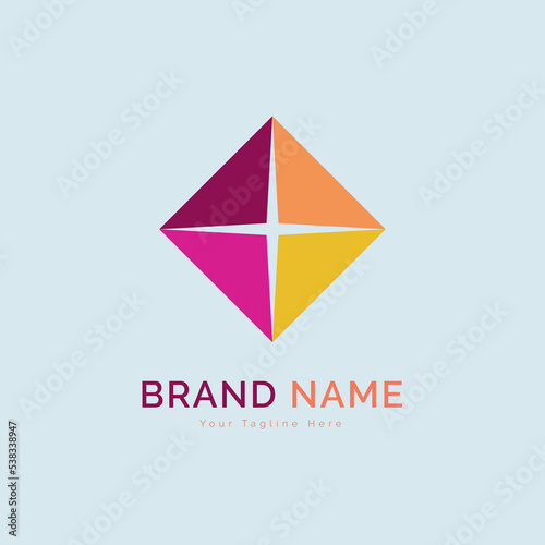 modern shape cube star logo template design for brand or company and other