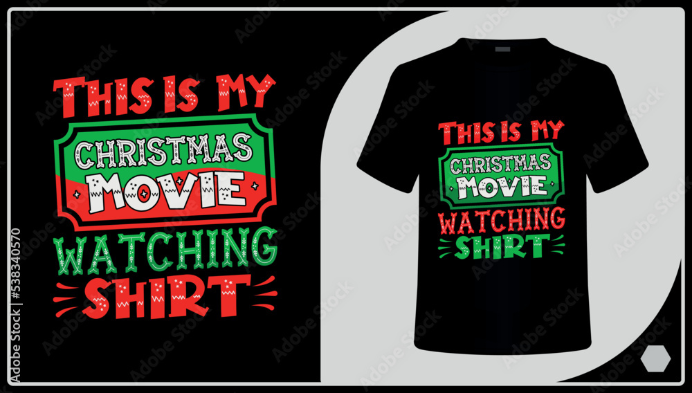 Εκτύπωση καμβά This Is My Christmas Movie Watching Shirt Christmas T-Shirt Design