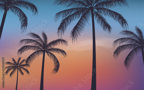 Silhouette Palm trees background © Fauzan