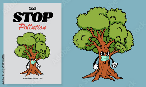 WORLD POLLUTION POSTER FLYER ILLUSTRATION