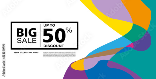Colorful abstract geometric or fluid banner template. Giveaway, discount, cash back, gift card, and member card bonus design template.
