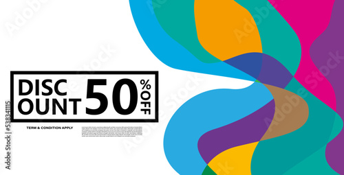 Colorful abstract geometric or fluid banner template. Giveaway, discount, cash back, gift card, and member card bonus design template.