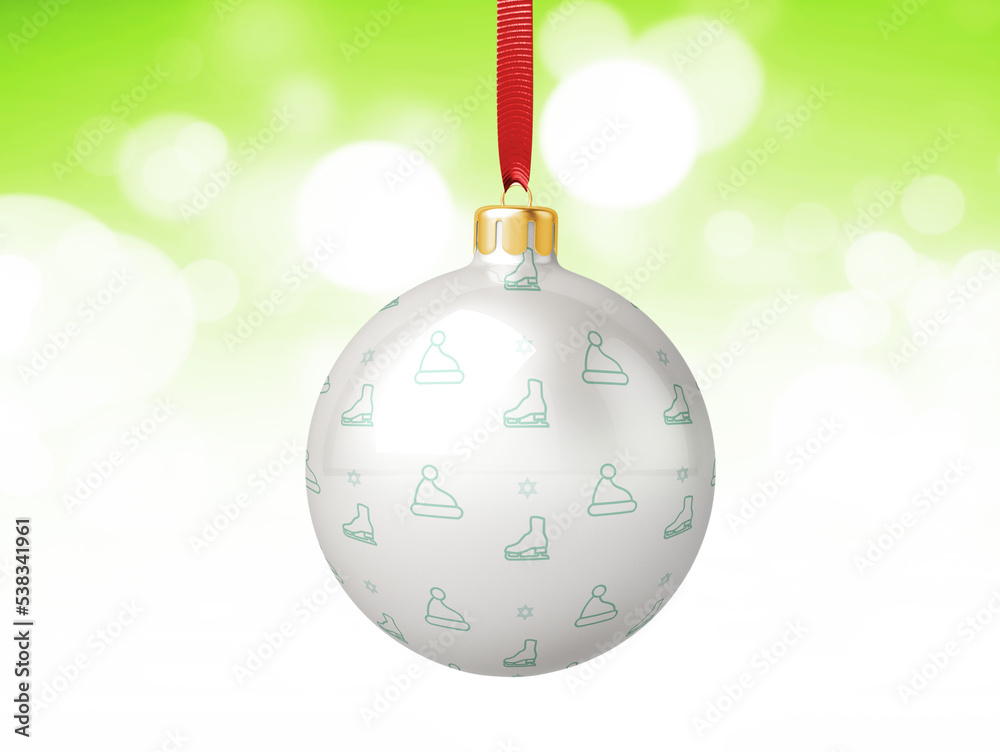 Christmas Ball is Hanging Against Bokeh Background Christmas Ball is Hanging Against Bokeh Background