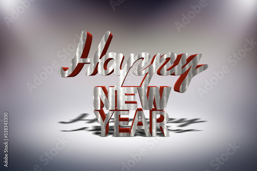 Happy New Year Text on Purple Background
