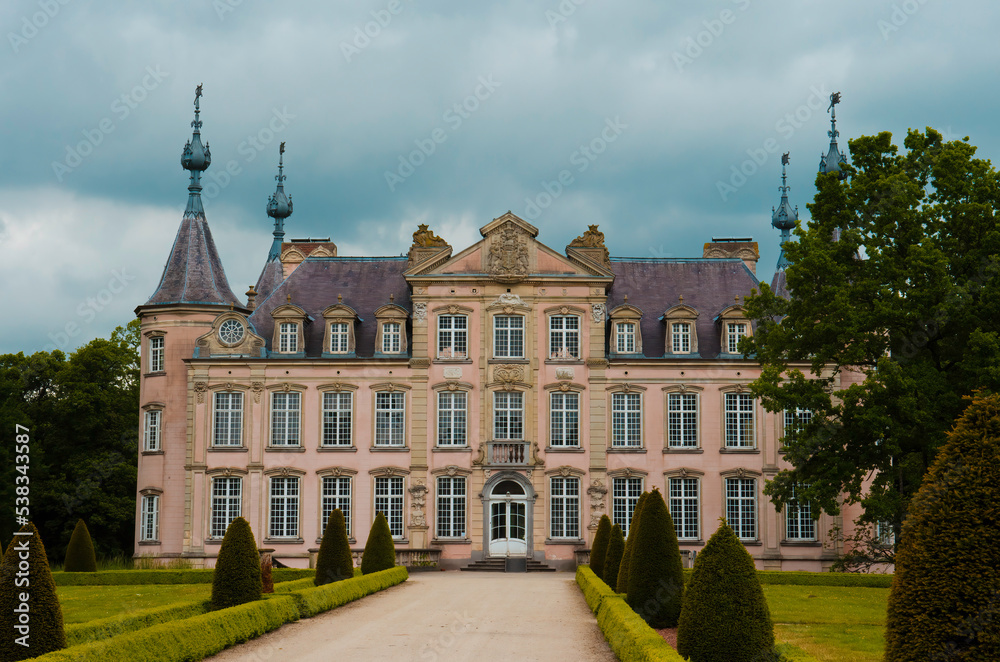 Aalter, Belgium - May 25 2015; Front view of the Poeke Castle