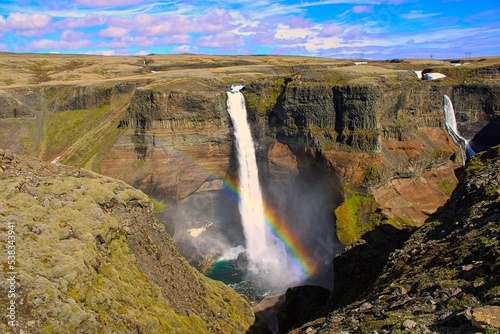 Fototapeta Naklejka Na Ścianę i Meble -  Haifoss Waterfall in the majestic Icelandic Highlands