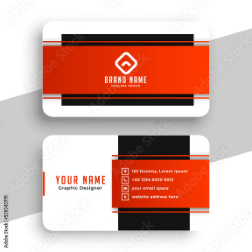 Corporate black and red office business card template vector