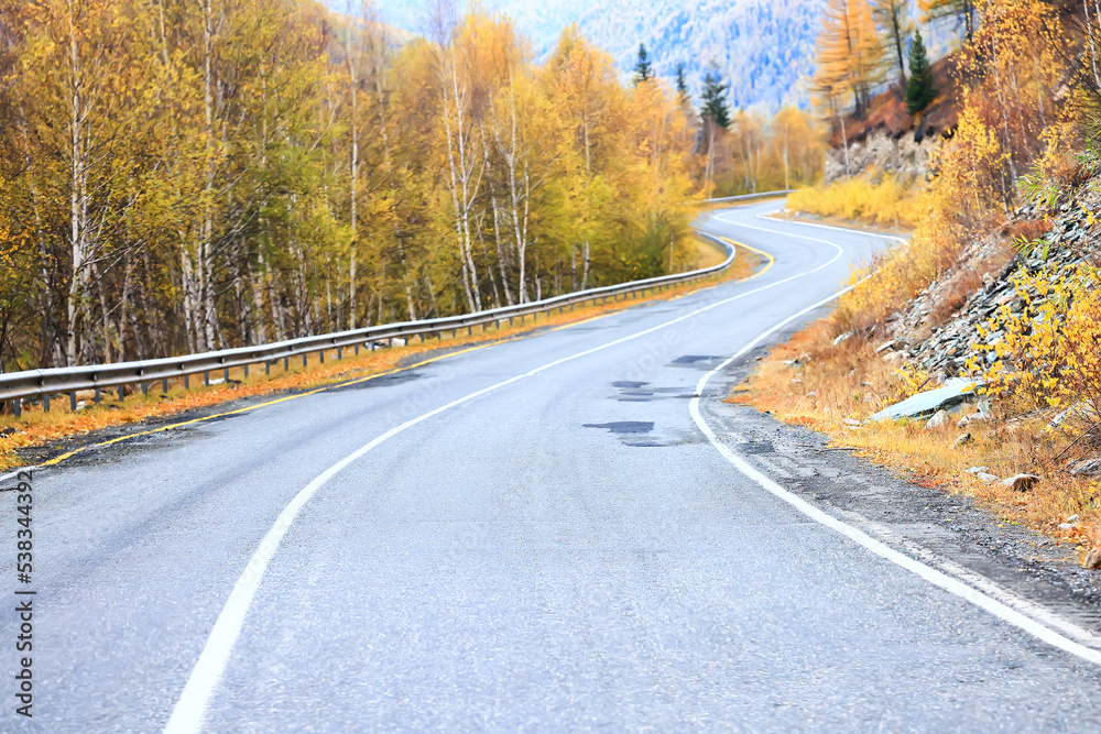 autumn highway view, freedom travel landscape autumn highway view, freedom travel landscape