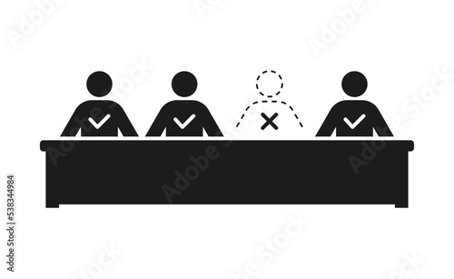 Audience, missing member pictogram. Isolated vector icon on white background.