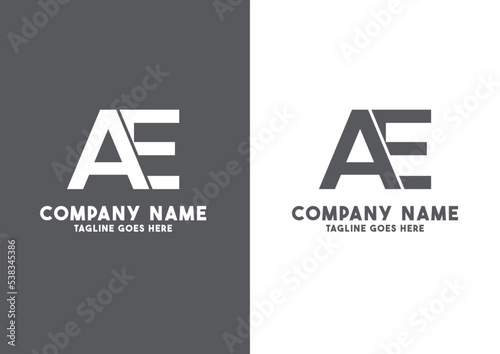AE letter black and white logo template - AE logo - AE
