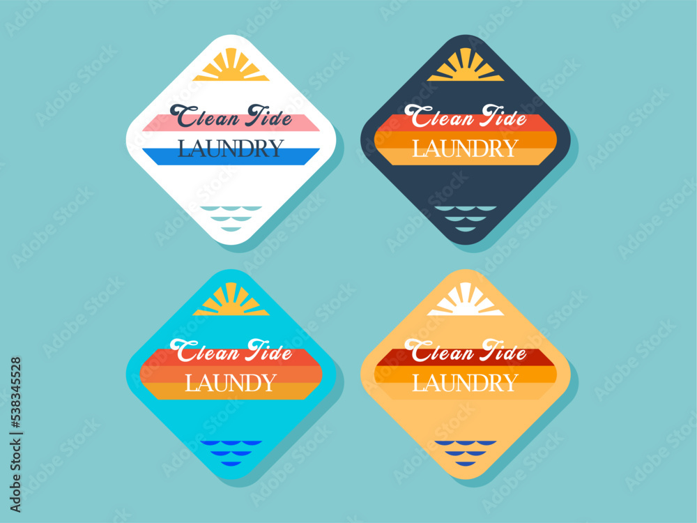 Vintage clean tide laundry logo badges collection template for sticker, tshirt appareal, promotion